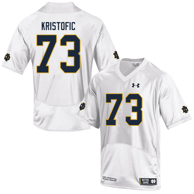 Men #73 Andrew Kristofic Notre Dame Fighting Irish College Football Jerseys Sale-White